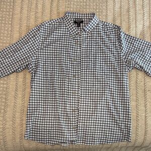 Nordstrom Men's Blue and White Checkered Shirt